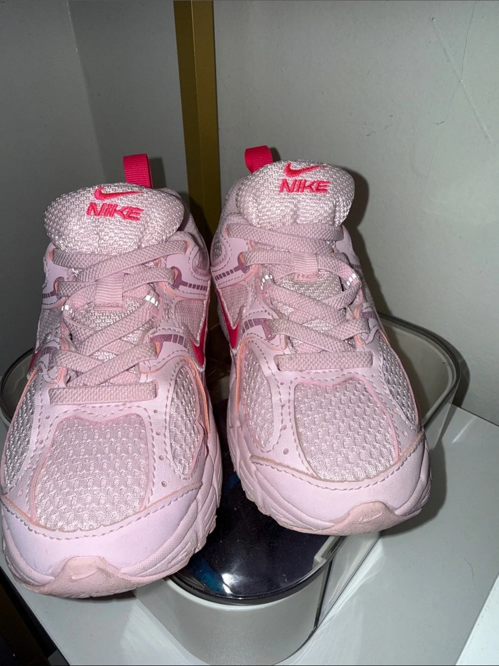Nike Kids Light Pink and Hot Pink Athletic Sneakers